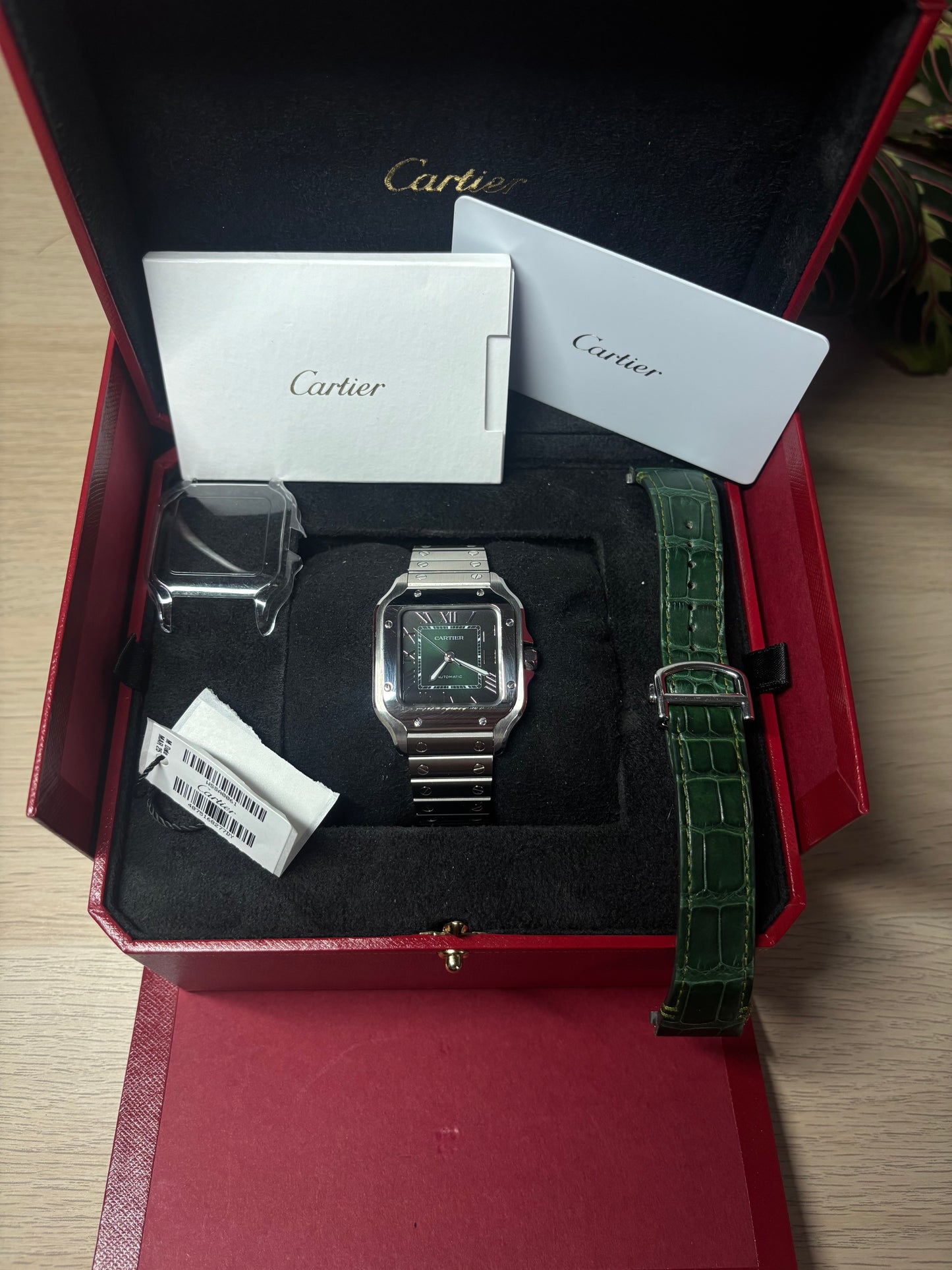 Cartier Santos Medium Green Dial - WSSA0061