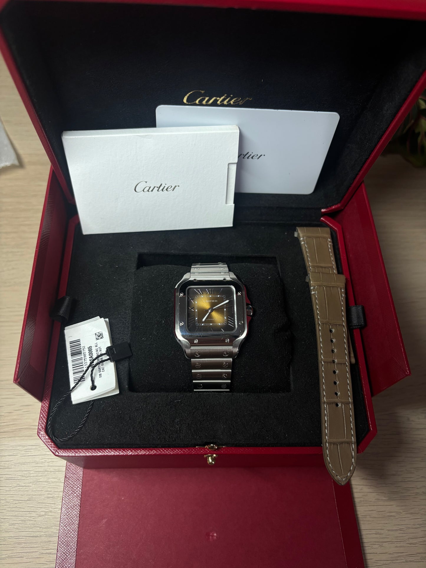 Cartier Santos Medium Tobacco Dial - WSSA0065