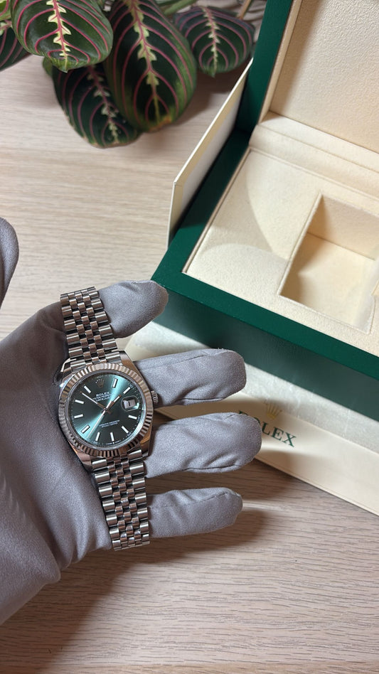 2022 Rolex Datejust 41mm, mint green dial, full set plus ebay authentication card.